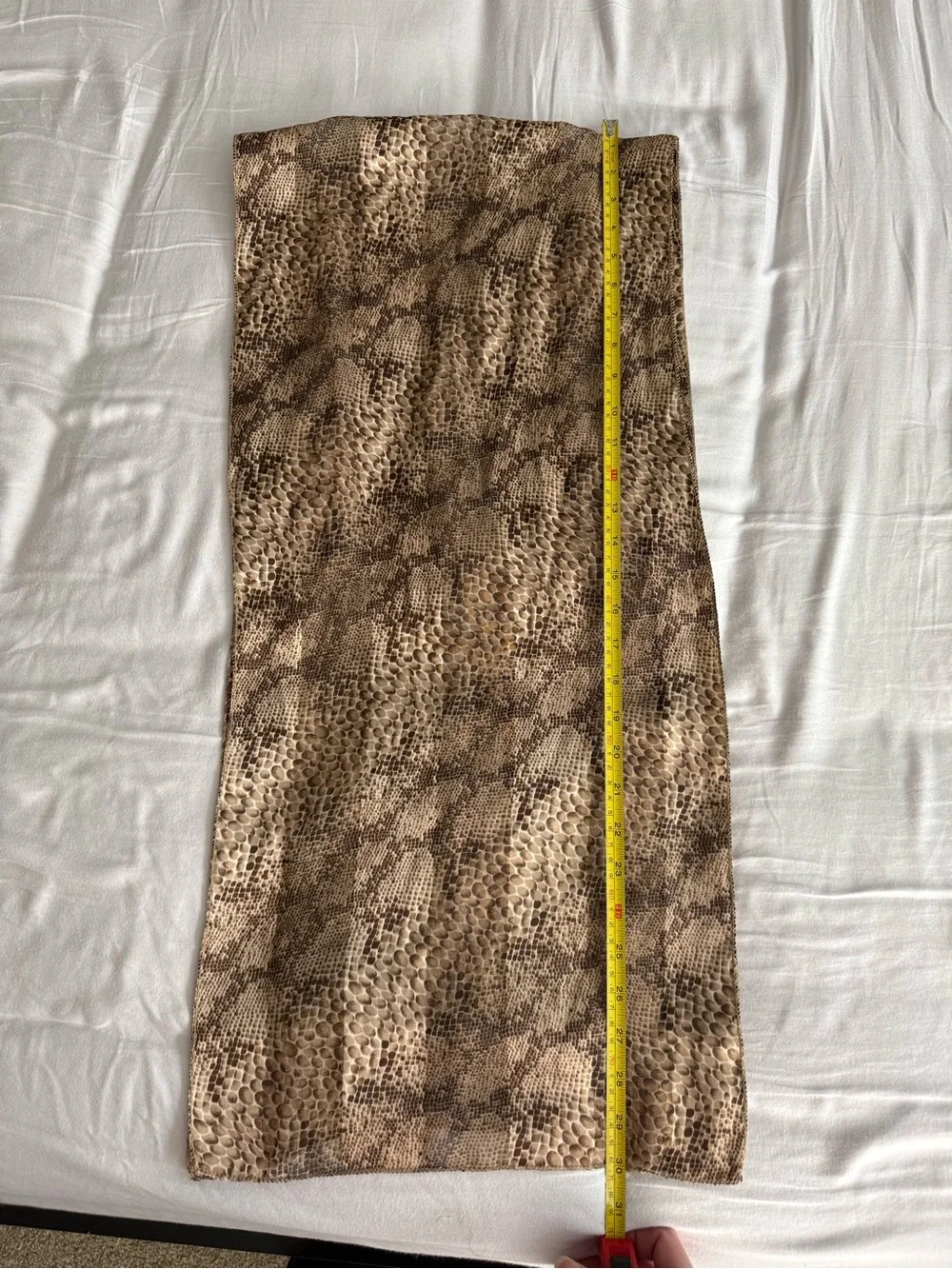 Y2K Snakeskin Print Brown Shiny Sheer l Scarf Women’s Light Summer Boho Beach